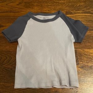 Bella ribbed top blue